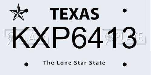 KXP6413 Texas License Plate