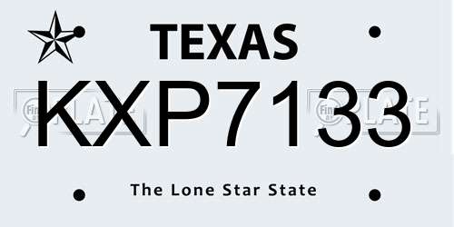 KXP7133 Texas License Plate