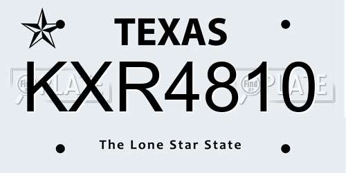 KXR4810 Texas License Plate