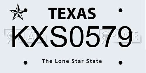 KXS0579 Texas License Plate