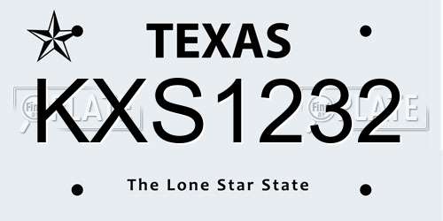 KXS1232 Texas License Plate