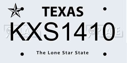 KXS1410 Texas License Plate