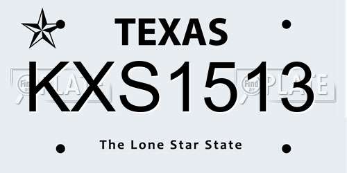 KXS1513 Texas License Plate