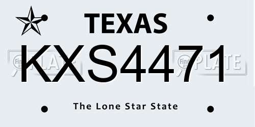 KXS4471 Texas License Plate