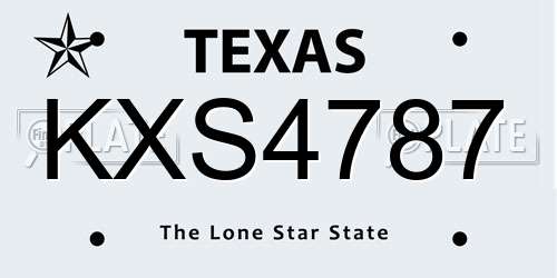 KXS4787 Texas License Plate