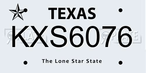 KXS6076 Texas License Plate