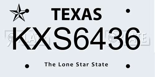 KXS6436 Texas License Plate
