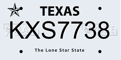 KXS7738 Texas License Plate