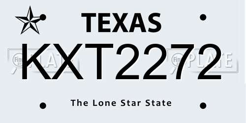 KXT2272 Texas License Plate