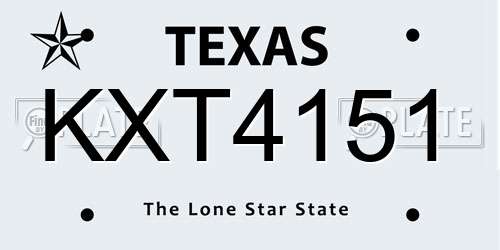 KXT4151 Texas License Plate