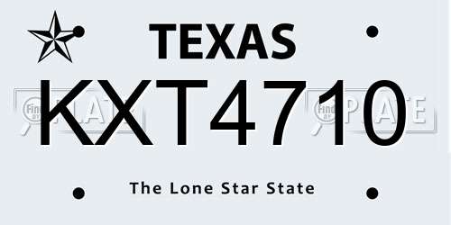 KXT4710 Texas License Plate
