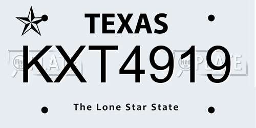 KXT4919 Texas License Plate
