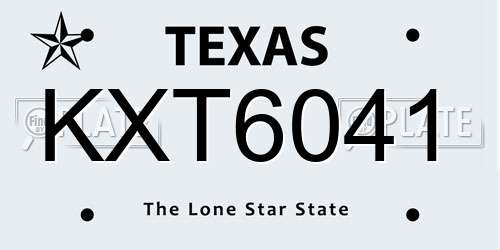 KXT6041 Texas License Plate