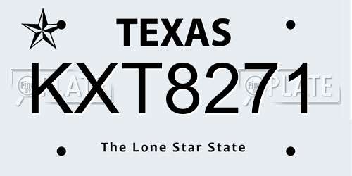 KXT8271 Texas License Plate