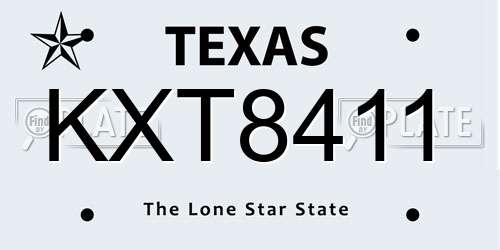 KXT8411 Texas License Plate