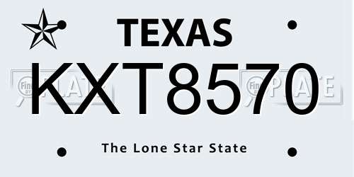 KXT8570 Texas License Plate