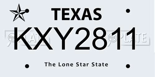 KXY2811 Texas License Plate