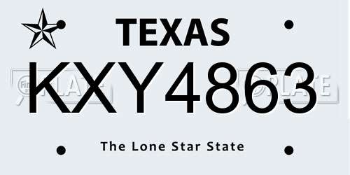 KXY4863 Texas License Plate