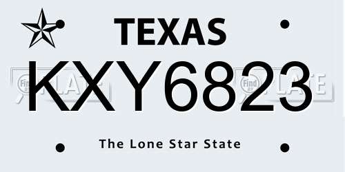 KXY6823 Texas License Plate