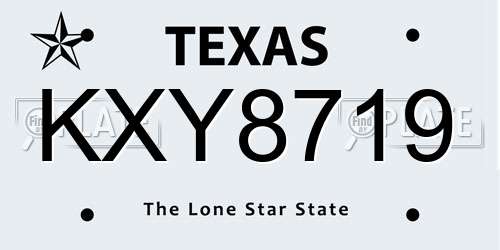 KXY8719 Texas License Plate
