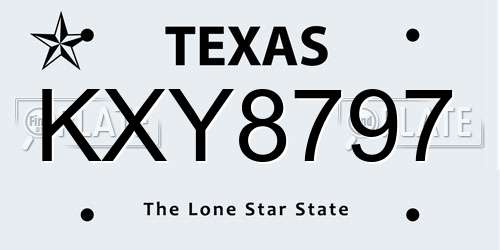 KXY8797 Texas License Plate