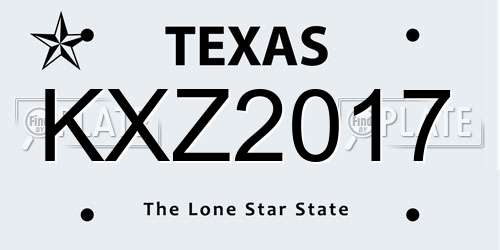 KXZ2017 Texas License Plate