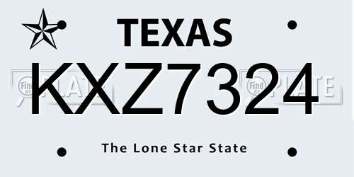 KXZ7324 Texas License Plate