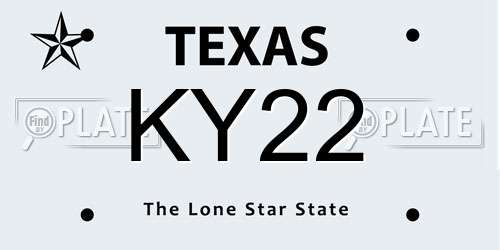 KY22 Texas License Plate