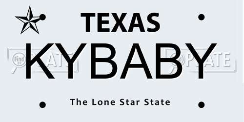 KYBABY Texas License Plate