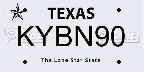 KYBN90 Texas License Plate