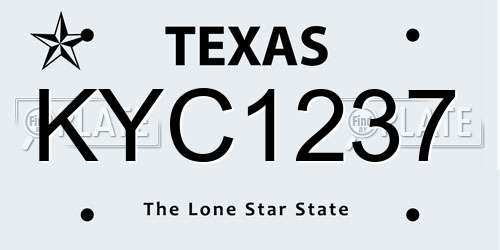 KYC1237 Texas License Plate