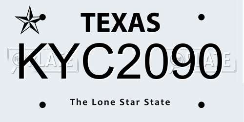 KYC2090 Texas License Plate