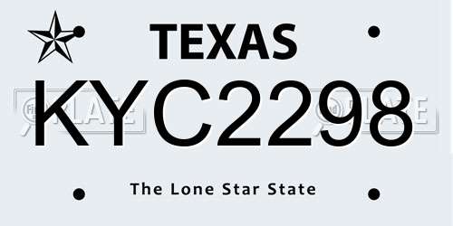 KYC2298 Texas License Plate