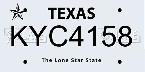 KYC4158 Texas License Plate