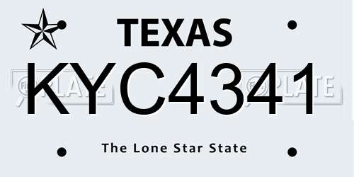KYC4341 Texas License Plate