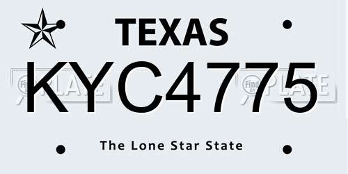 KYC4775 Texas License Plate