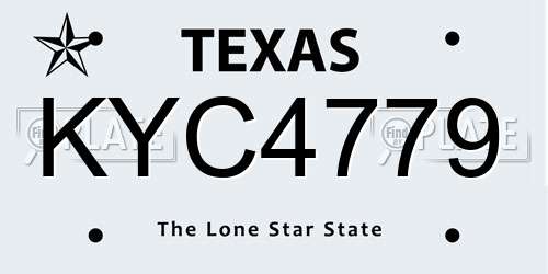 KYC4779 Texas License Plate