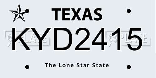 KYD2415 Texas License Plate
