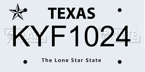 KYF1024 Texas License Plate