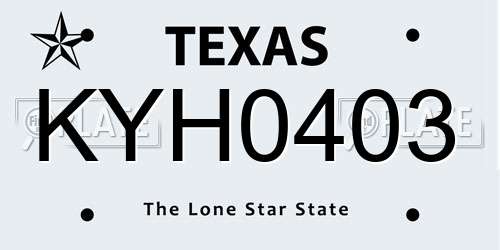 KYH0403 Texas License Plate