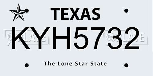 KYH5732 Texas License Plate