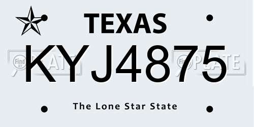 KYJ4875 Texas License Plate