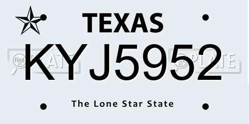 KYJ5952 Texas License Plate