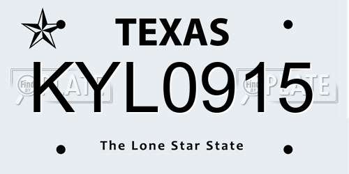 KYL0915 Texas License Plate