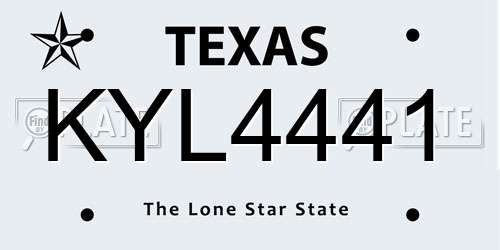 KYL4441 Texas License Plate