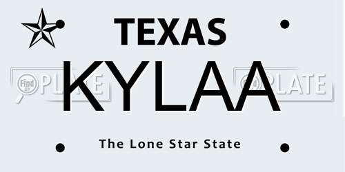 KYLAA Texas License Plate
