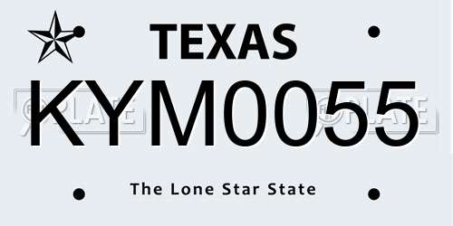 KYM0055 Texas License Plate