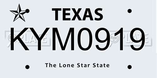 KYM0919 Texas License Plate