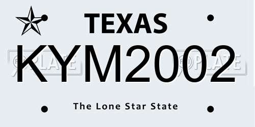 KYM2002 Texas License Plate