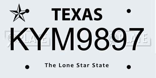KYM9897 Texas License Plate